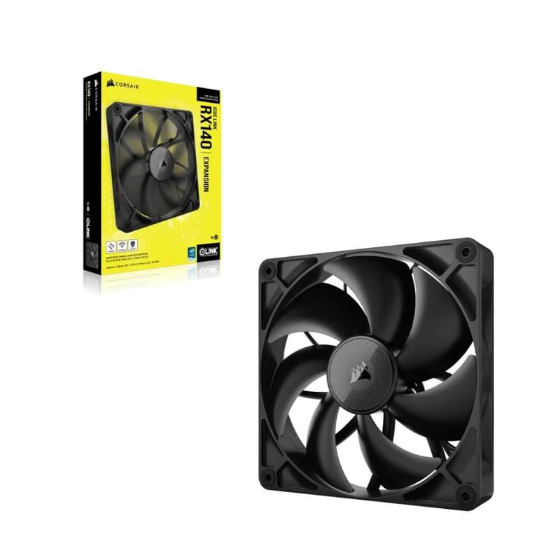 Кулер для кейса Corsair iCUE LINK RX140 Black 140mm [CO-9051011-WW] - фото #1, Technodom.kz