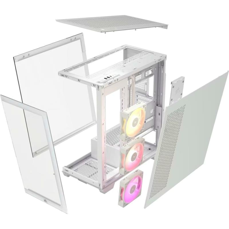 Кейс Corsair iCUE LINK 3500X RGB MidTower, window, White EATX [CC-9011281-WW] - фото #5, Technodom.kz