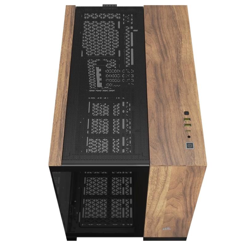 Кейс Corsair 2500X Dual Chamber Black/Walnut Wood MidTower, window, mATX [CC-9011286-WW] - фото #3, Technodom.kz