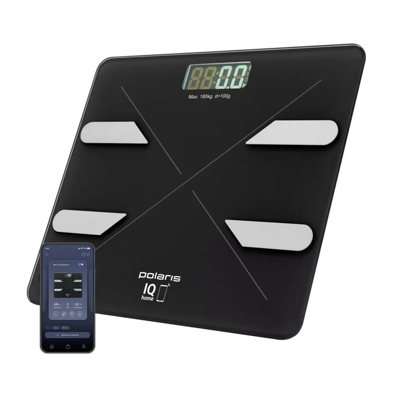 Диагностикалық таразы Polaris PWS-1898 IQ Home, қара түсті - фото #0, Technodom.kz