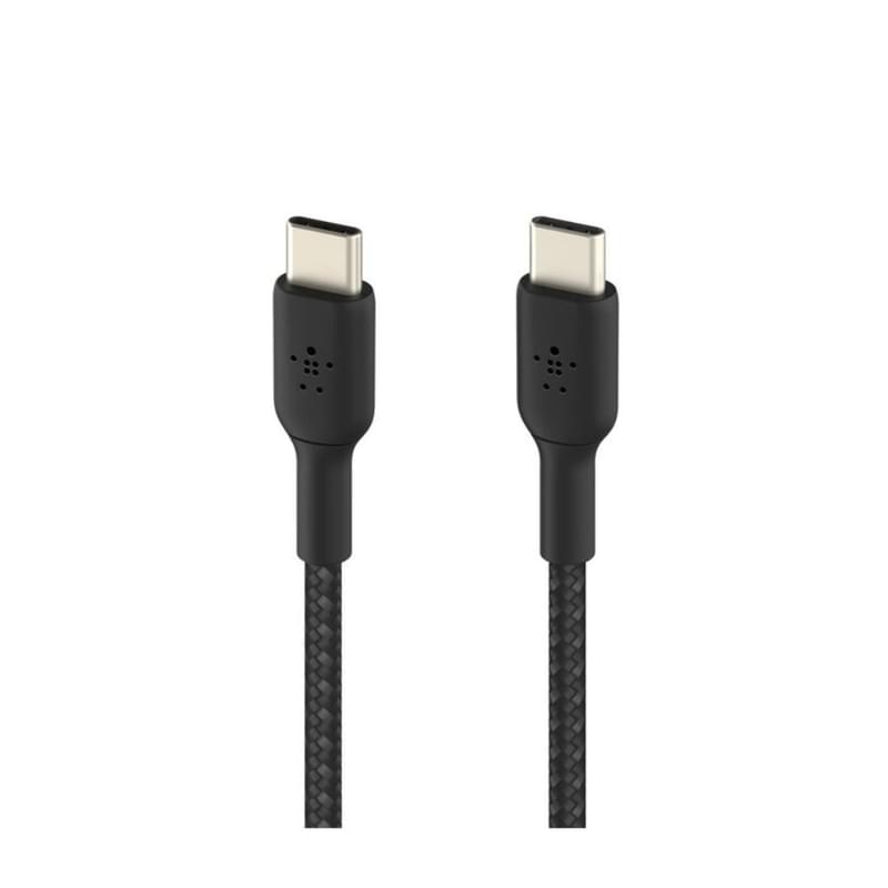 Belkin USB-C  - USB-C, 1M кабелі, өрімделген, Қара (CAB004BT1MBK) - фото #1, Technodom.kz