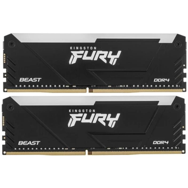 Оперативная память DDR4 DIMM 32GB(16GBx2)/3200Mhz Kingston FURY Beast Black RGB [KF432C16BB2AK2/32] - фото #0, Technodom.kz
