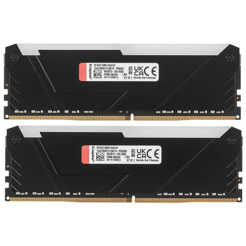 Оперативная память DDR4 DIMM 32GB(16GBx2)/3200Mhz Kingston FURY Beast Black RGB [KF432C16BB2AK2/32] - фото #1, Technodom.kz
