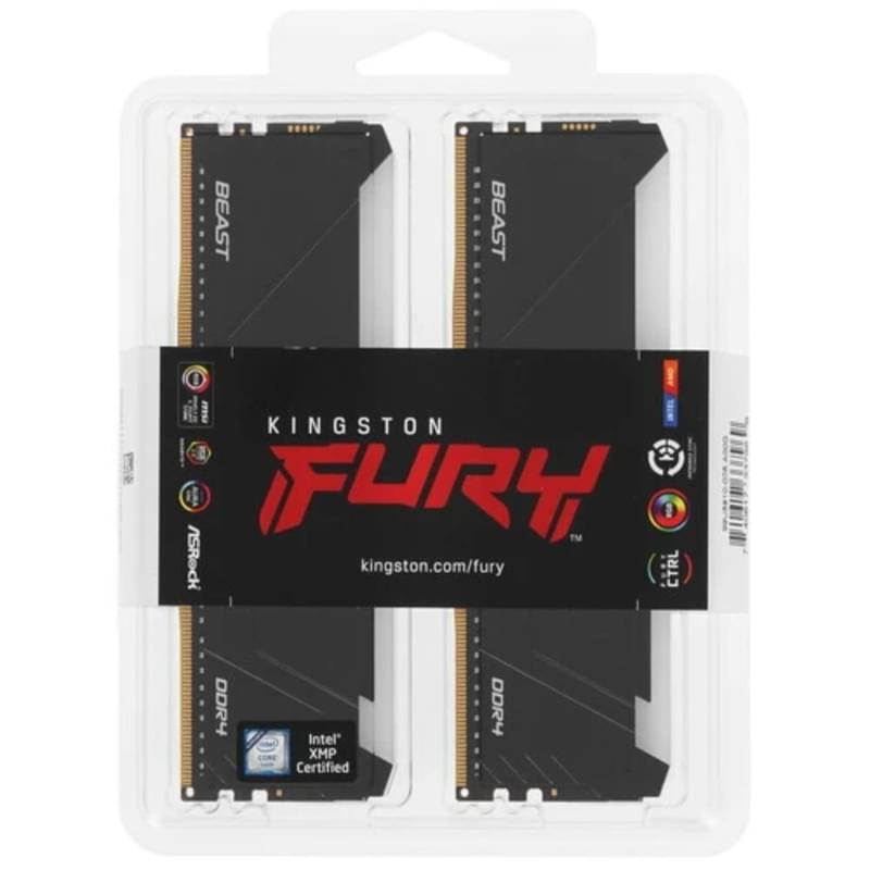 Оперативная память DDR4 DIMM 32GB(16GBx2)/3200Mhz Kingston FURY Beast Black RGB [KF432C16BB2AK2/32] - фото #3, Technodom.kz