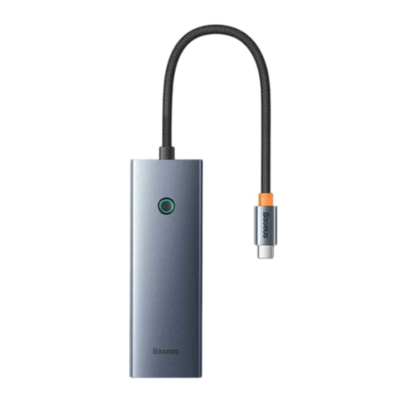 Мультипортовый адаптер Baseus UltraJoy Series 4-Port, USB-C to USB 3.0*4+USB-C 5V, Grey - фото #0, Technodom.kz