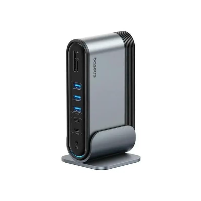 Мульти-портты адаптер  Baseus UnionJoy 17-Port Triple, USB-A to USB 3.0*4+USB-C 5V, Grey - фото #0, Technodom.kz