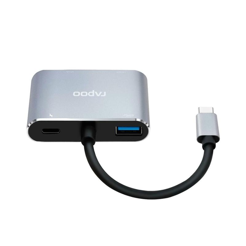 Мультипортовый адаптер Rapoo XD30, 1xHDMI, 1xVGA, Grey - фото #0, Technodom.kz