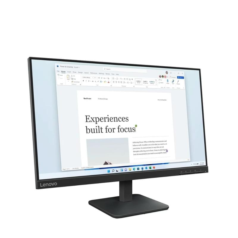 Монитор 23,8" Lenovo L24-4е 68C2KAC1EU 1920x1080 16:9 IPS 100ГЦ (HDMI+VGA) Black - фото #0, Technodom.kz