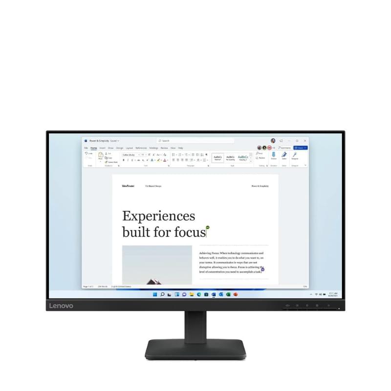 Монитор 23,8" Lenovo L24-4е 68C2KAC1EU 1920x1080 16:9 IPS 100ГЦ (HDMI+VGA) Black - фото #2, Technodom.kz