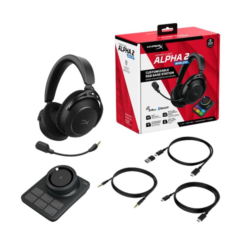 Игровая гарнитура беспроводная HyperX Cloud Alpha 2, Black (AJ5C7AA) - фото #3, Technodom.kz