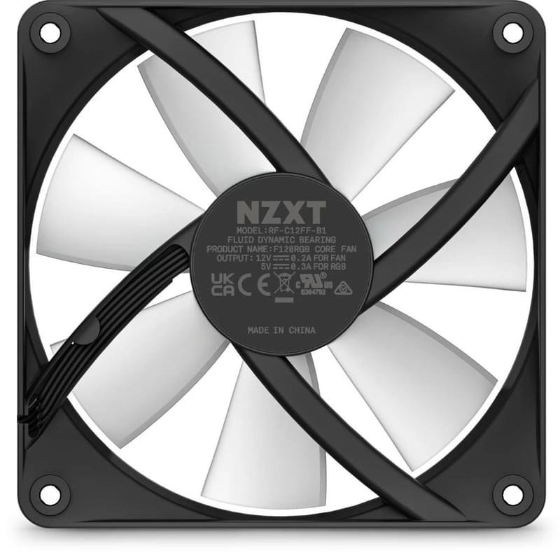 Кулер для кейса NZXT F120 RGB Core Single Pack Black [RF-C12SF-B1] - фото #0, Technodom.kz