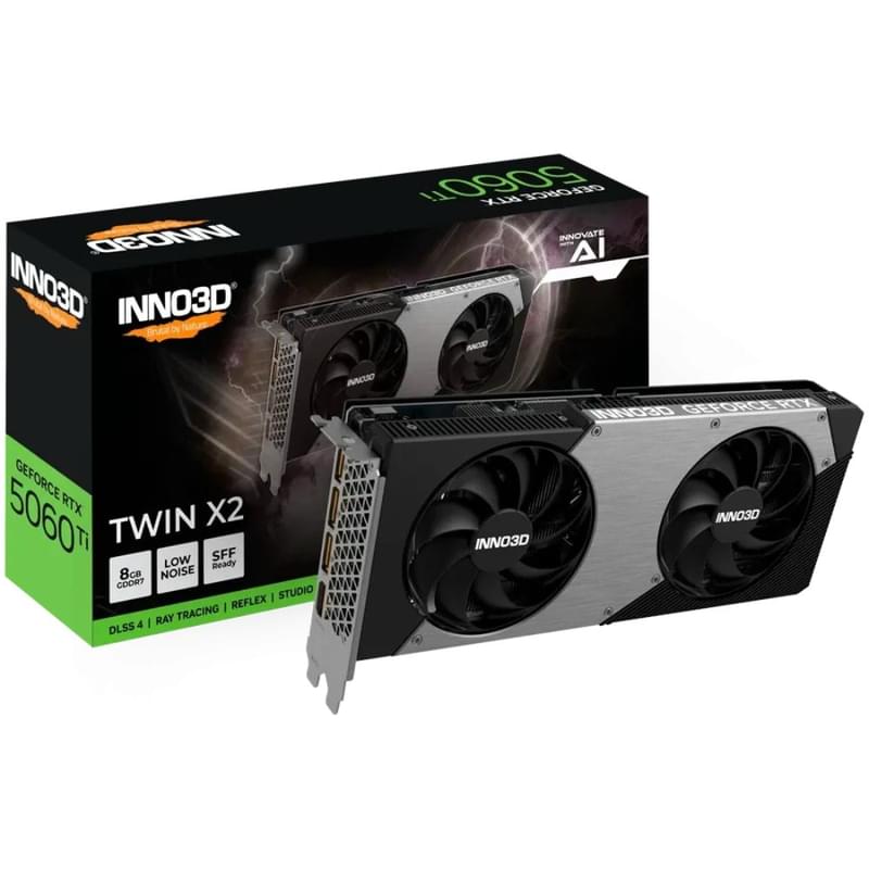 INNO3D RTX 5060 Ti TWIN X2 8GB 128bit/G7 (HDMI+3DP)[N506T2-08D7-193075N] бейнекартасы - фото #1, Technodom.kz