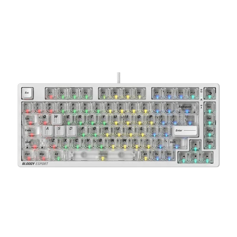 Клавиатура игровая Bloody MS76, Crystal White - фото #2, Technodom.kz