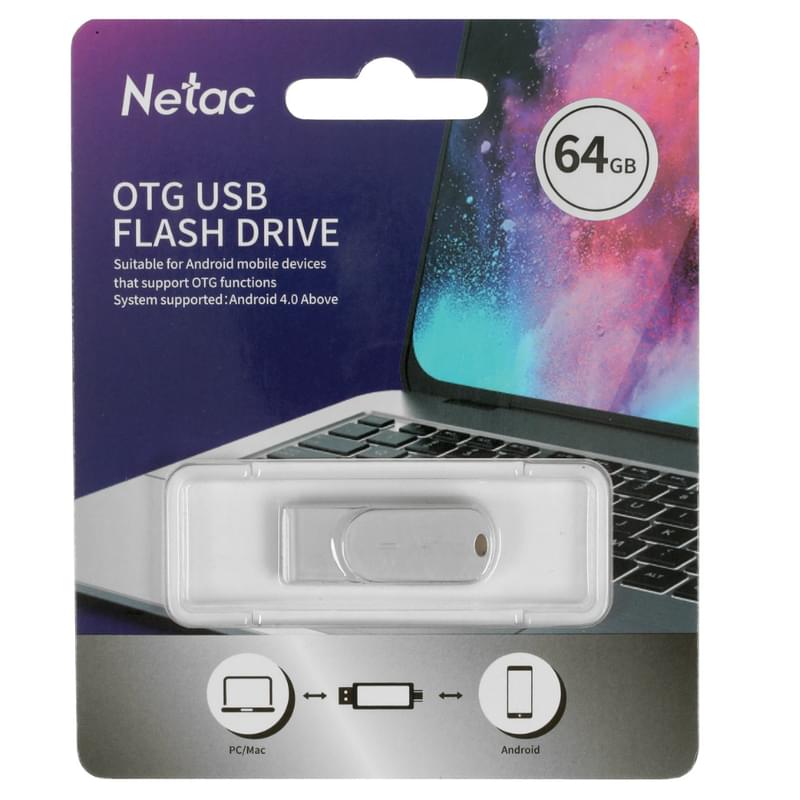 USB флешка Netac U785C 64 ГБ USB Type-C OTG серебристая - фото #0, Technodom.kz USB флешка Netac U785C 64 ГБ USB Type-C OTG серебристая - фото #0, Technodom.kz