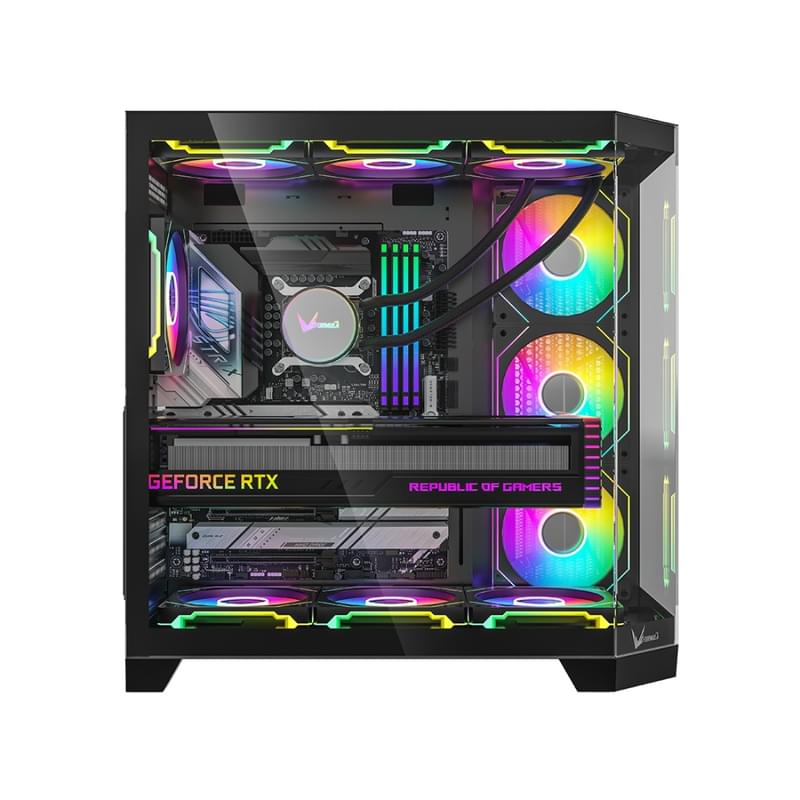 Кейс Formula V Crystal Z6 Floe MidTower, window, Black ATX 4x120mm FAN [Crystal Z6 Floe Black] - фото #2, Technodom.kz