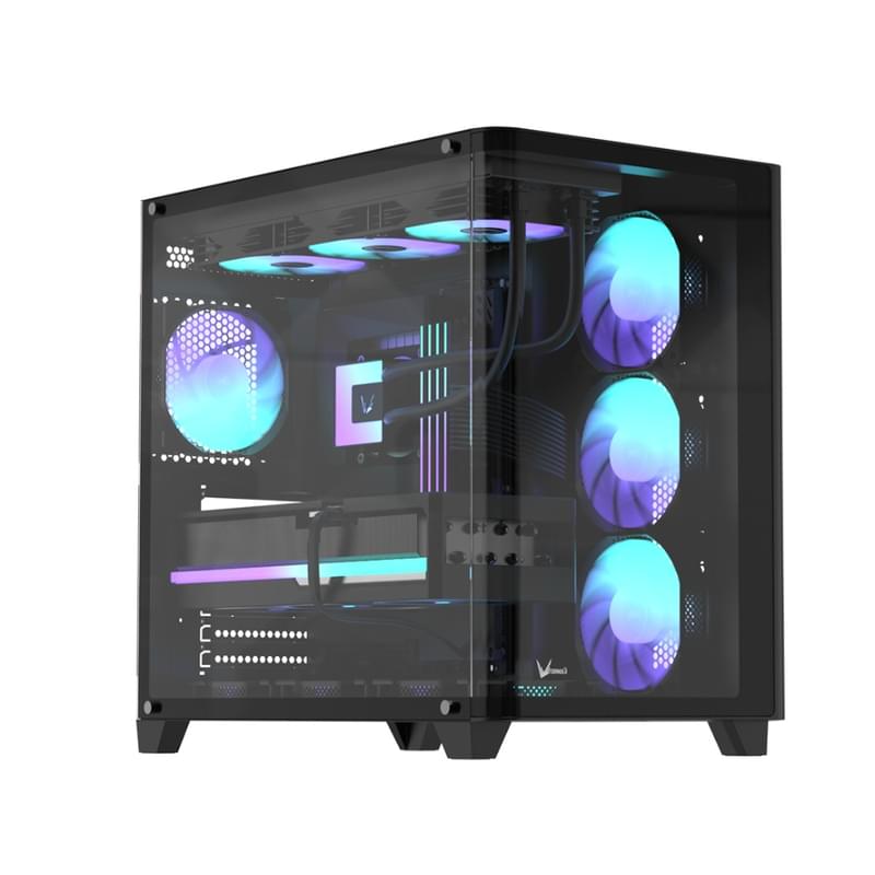 Кейс Formula V Crystal U2 Floe MidTower, window, Black ATX 4x120mm FAN [Crystal U2 Floe Black] - фото #0, Technodom.kz