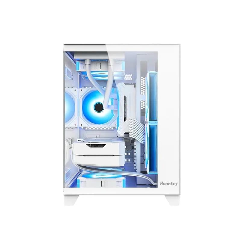Кейс Huntkey S900 Sandstorm MiniTower, window, White mATX [S900 White] - фото #2, Technodom.kz