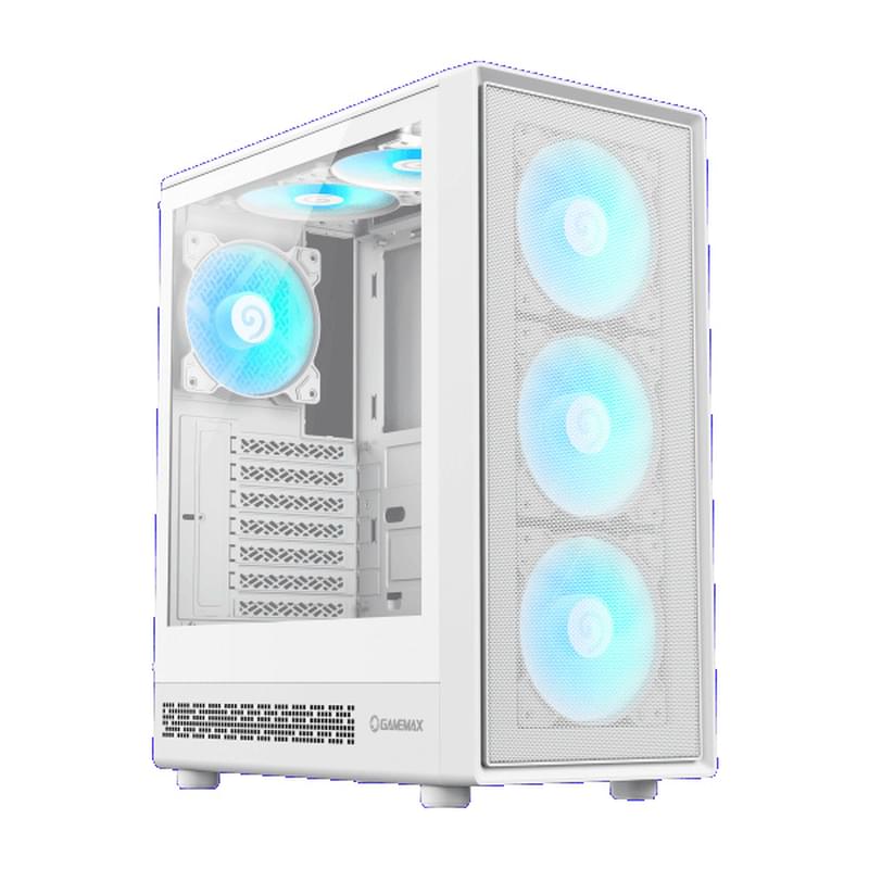 Кейс GameMax Storm 2 AW MidTower, window, White ATX 3x120mm FAN [1115-3803R0007] - фото #0, Technodom.kz