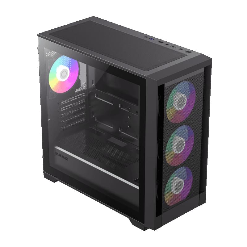 Кейс GameMax Defender MB MiniTower, window, Black mATX 4x120mm FAN [9101-0600R0014] - фото #2, Technodom.kz