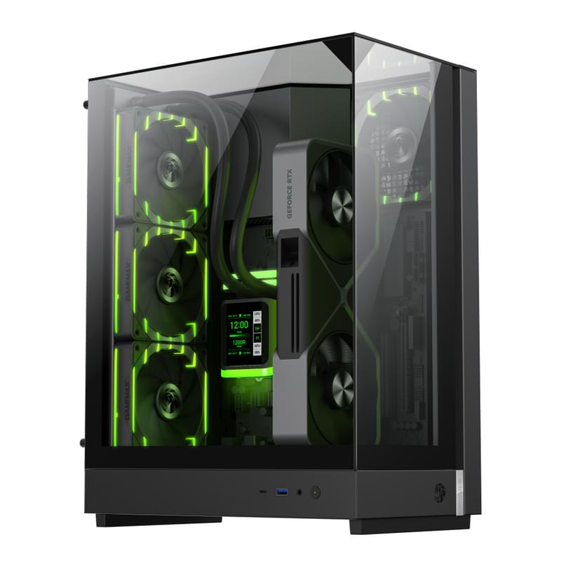 Кейс GameMax T20 MidTower, window, Black mATX 2x120mm FAN [9101-1000R0001] - фото #0, Technodom.kz
