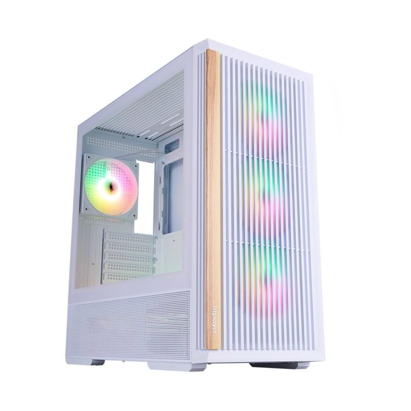 Кейс 1STPLAYER WD7 MidTower, window, White ATX 6x120mm FAN [WD7-WH-4FA7-W-2FA7R-W] - фото #0, Technodom.kz