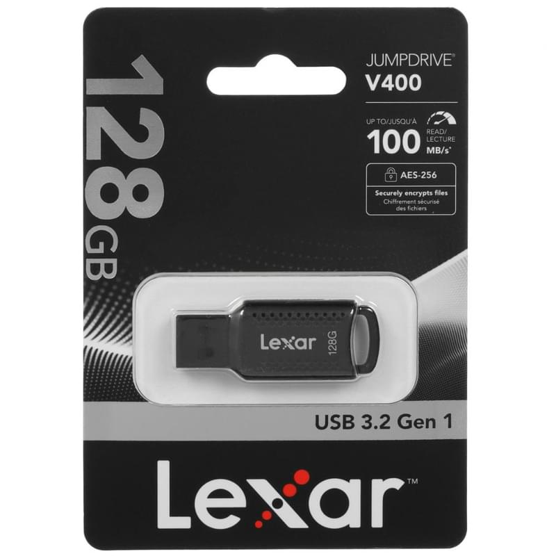 USB Флешка 128GB V400 Lexar USB 3.0 Black [LJDV400128G-BNBNG] - фото #0, Technodom.kz
