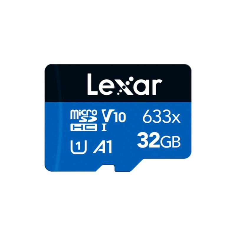 Карта памяти, Lexar, LMS0633032G-BNNNG, MicroSDHC 32GB, 633X, A1, U1, V10, c адаптером SD - фото #0, Technodom.kz