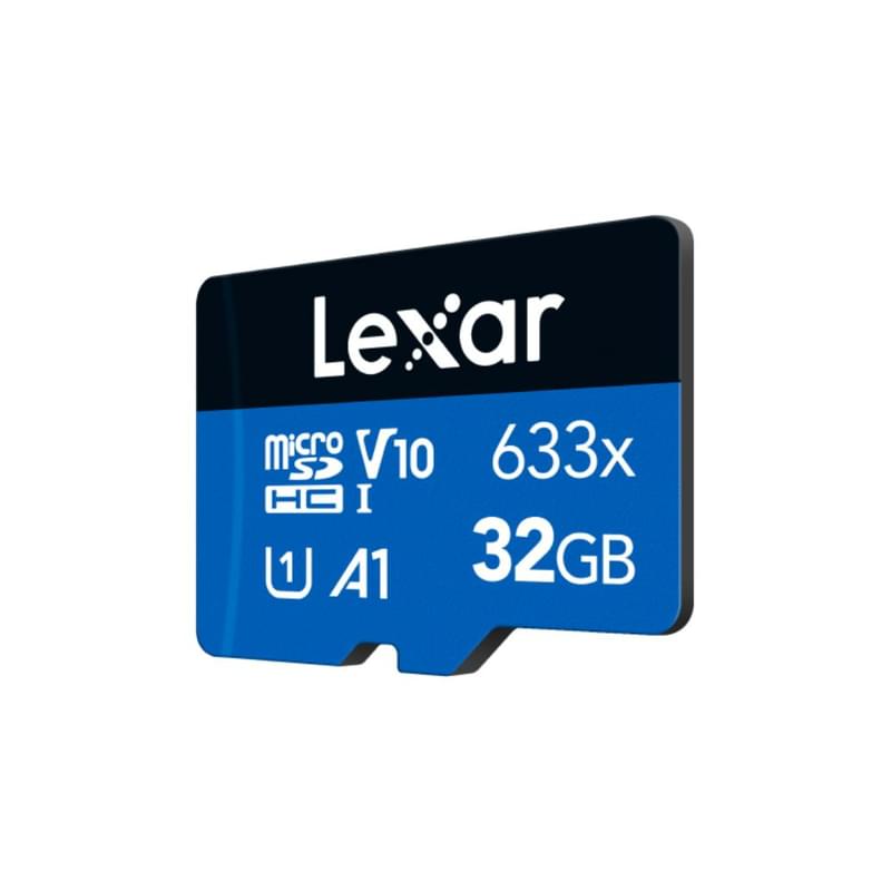 Карта памяти, Lexar, LMS0633032G-BNNNG, MicroSDHC 32GB, 633X, A1, U1, V10, c адаптером SD - фото #1, Technodom.kz