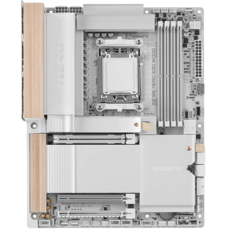 Материнская плата Gigabyte X870E AERO X3D WOOD AM5 4DDR5 PCI-E 2x16 (HDMI+2USB4 Type-C) ATX - фото #1, Technodom.kz
