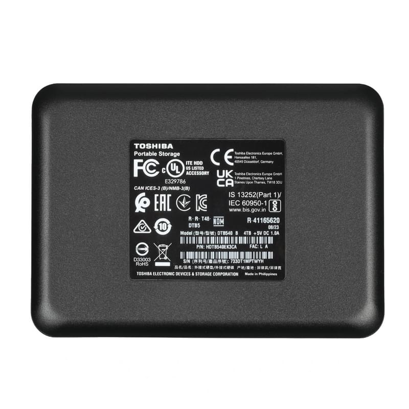 Внешний HDD 2.5" 4TB Toshiba Canvio Basics USB 3.2 Black [HDTB540EK3CA] - фото #1, Technodom.kz
