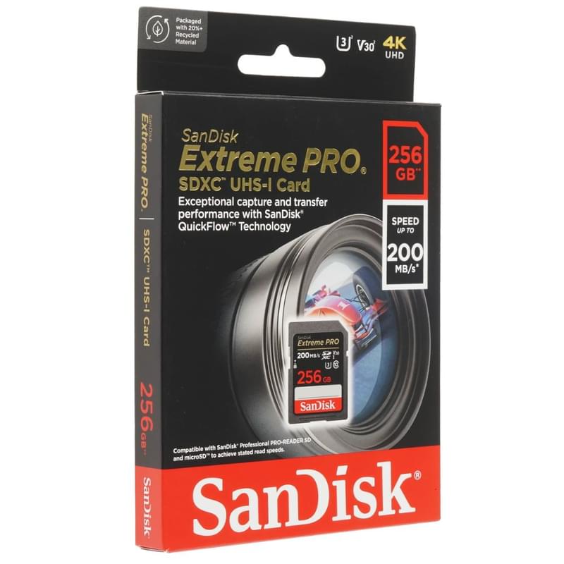 Карта памяти SDXC 256GB SanDisk Extreme PRO UHS-I U3 V30 4K [SDSDXXD-256G-GN4IN] - фото #0, Technodom.kz