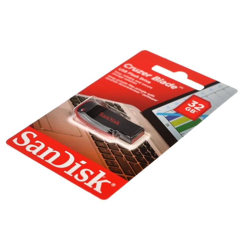 USB флеш-накопитель 32GB SanDisk Cruzer Blade USB 2.0 [SDCZ50-032G-B35] - фото #1, Technodom.kz