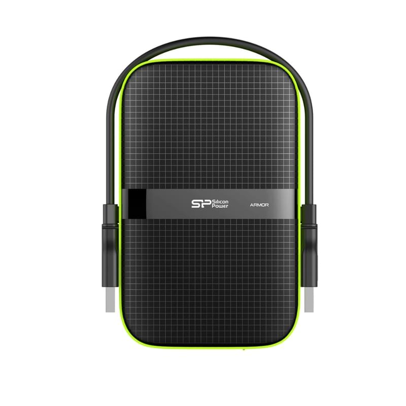Внешний HDD 2.5" 1TB Silicon Power Armor A60 USB 3.2 Gen 1 Black/Green [SP010TBPHDA60S3K] - фото #0, Technodom.kz