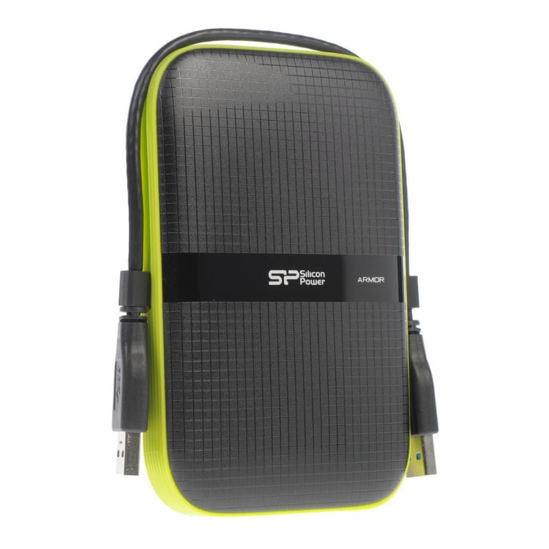 Внешний HDD 2.5" 1TB Silicon Power Armor A60 USB 3.2 Gen 1 Black/Green [SP010TBPHDA60S3K] - фото #3, Technodom.kz