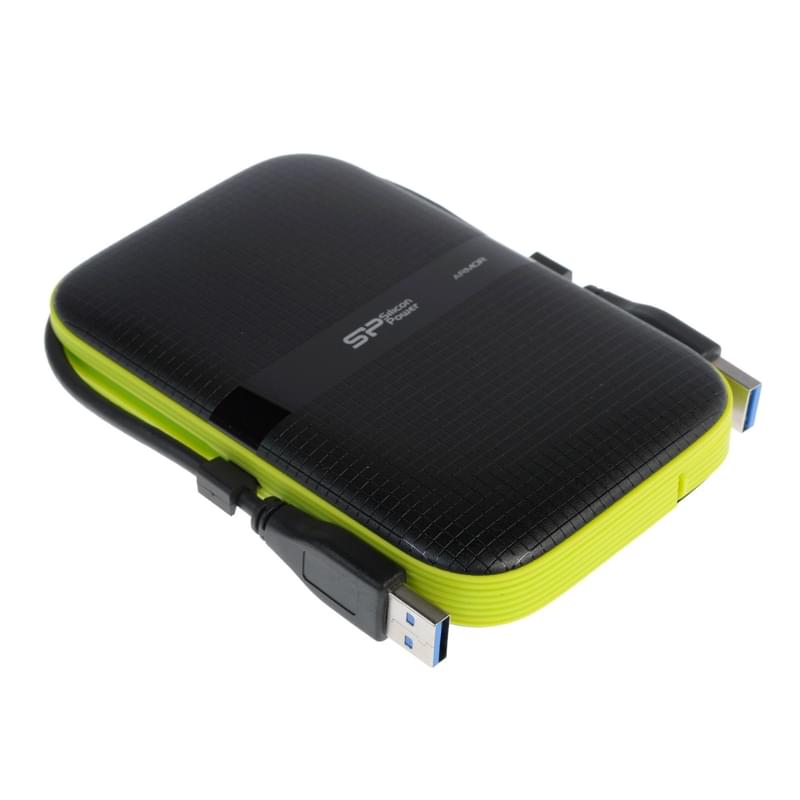 Внешний HDD 2.5" 2TB Silicon Power Armor A60 USB 3.2 Gen 1 Black/Green [SP020TBPHDA60S3K] - фото #0, Technodom.kz