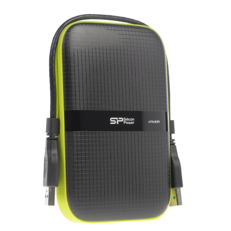 Внешний HDD 2.5" 2TB Silicon Power Armor A60 USB 3.2 Gen 1 Black/Green [SP020TBPHDA60S3K] - фото #1, Technodom.kz
