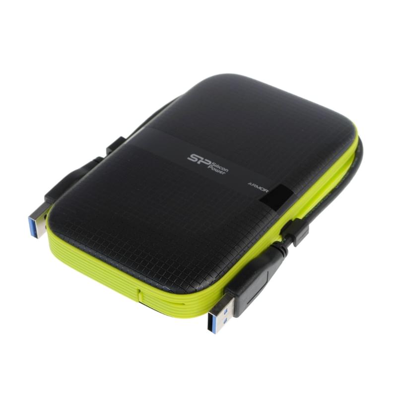 Внешний HDD 2.5" 2TB Silicon Power Armor A60 USB 3.2 Gen 1 Black/Green [SP020TBPHDA60S3K] - фото #2, Technodom.kz