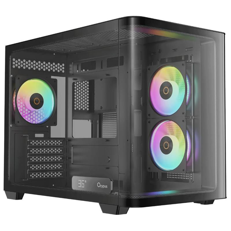 Кейс Ocypus  Iota C50 Mid Tower,  window, Black mATX [Iota-C50-BKD300CD-GL] - фото #0, Technodom.kz
