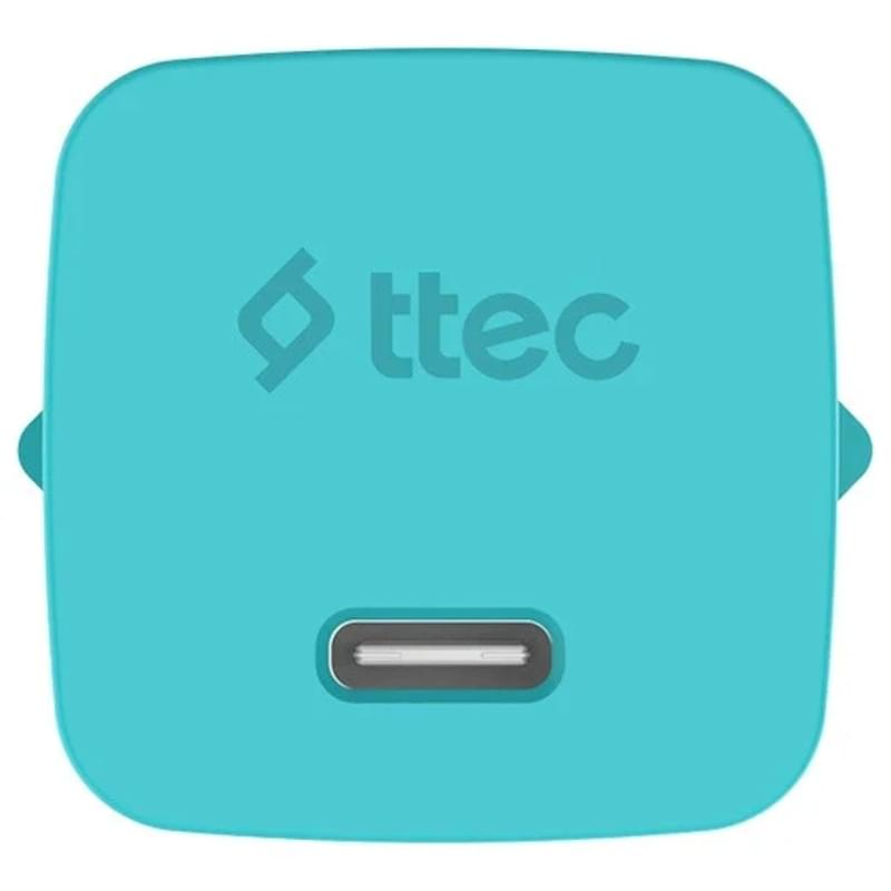 Адаптер и кабель ttec GAN 45W PD Travel Fast Charger + USB-C - USB-C 3A Cable Neon Blue (2SCG45CNM) - фото #2, Technodom.kz