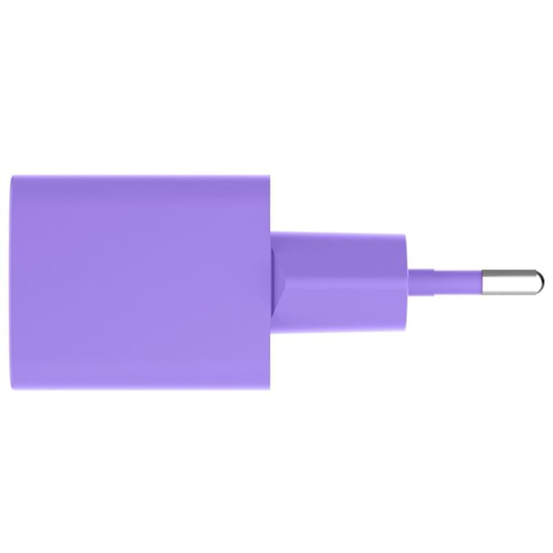 Ttec GAN 45W PD Travel Fast Charger + USB-C - USB-C 3A Cable Neon Purple (2SCG45CNMR) адаптер мен кабелі - фото #3, Technodom.kz