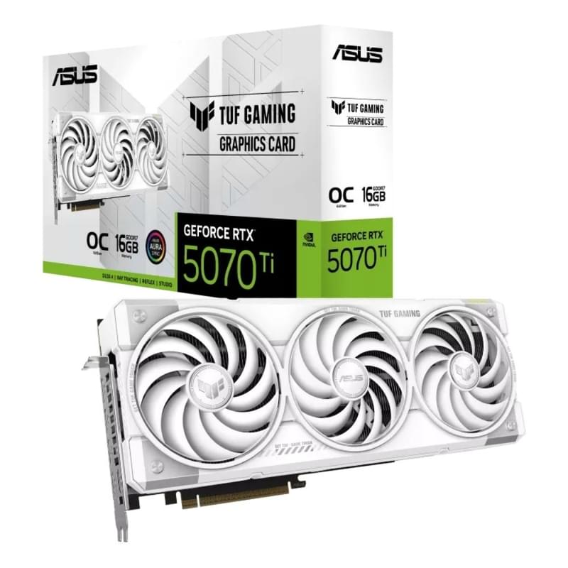 Видеокарта ASUS RTX 5070 Ti TUF WHITE OC 16GB 256bit/G7 (HDMI+3DP)[TUF-RTX5070TI-O16G-WHITE-GAMING] - фото #9, Technodom.kz