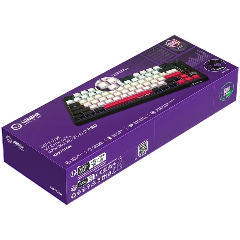 Игровая клавиатура беспроводная Lorgar Pro KBP7075W, Black/Red - фото #6, Technodom.kz