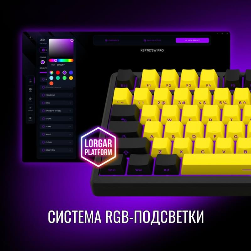 Игровая клавиатура беспроводная Lorgar Pro KBP7075W, White - фото #10, Technodom.kz