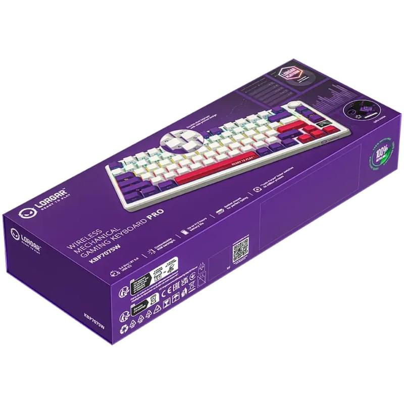 Игровая клавиатура беспроводная Lorgar Pro KBP7075W, White - фото #8, Technodom.kz