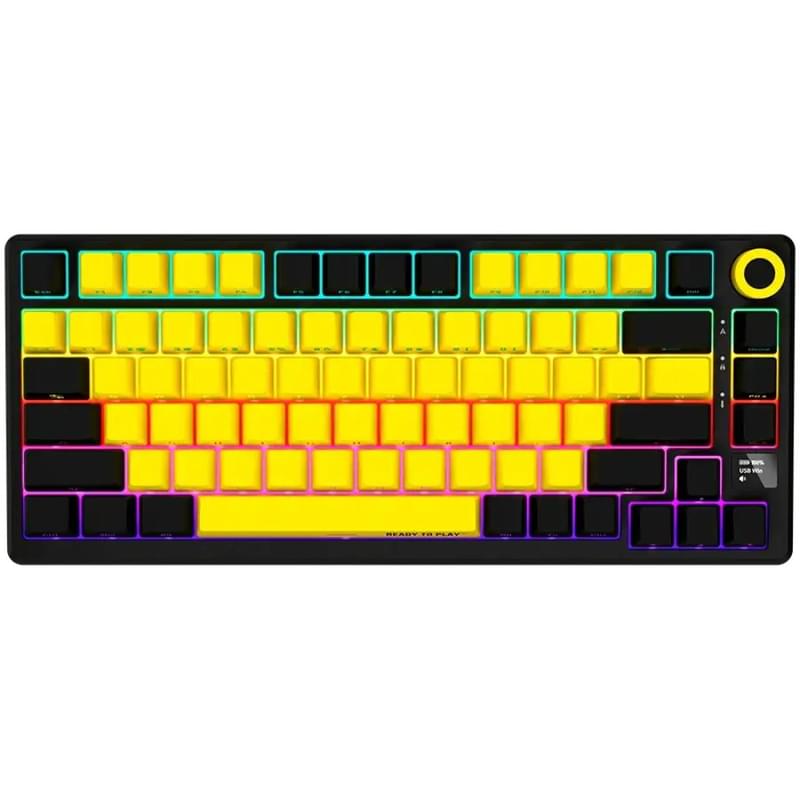 Игровая клавиатура беспроводная Lorgar Pro KBP7075W, Black/Yellow - фото #0, Technodom.kz