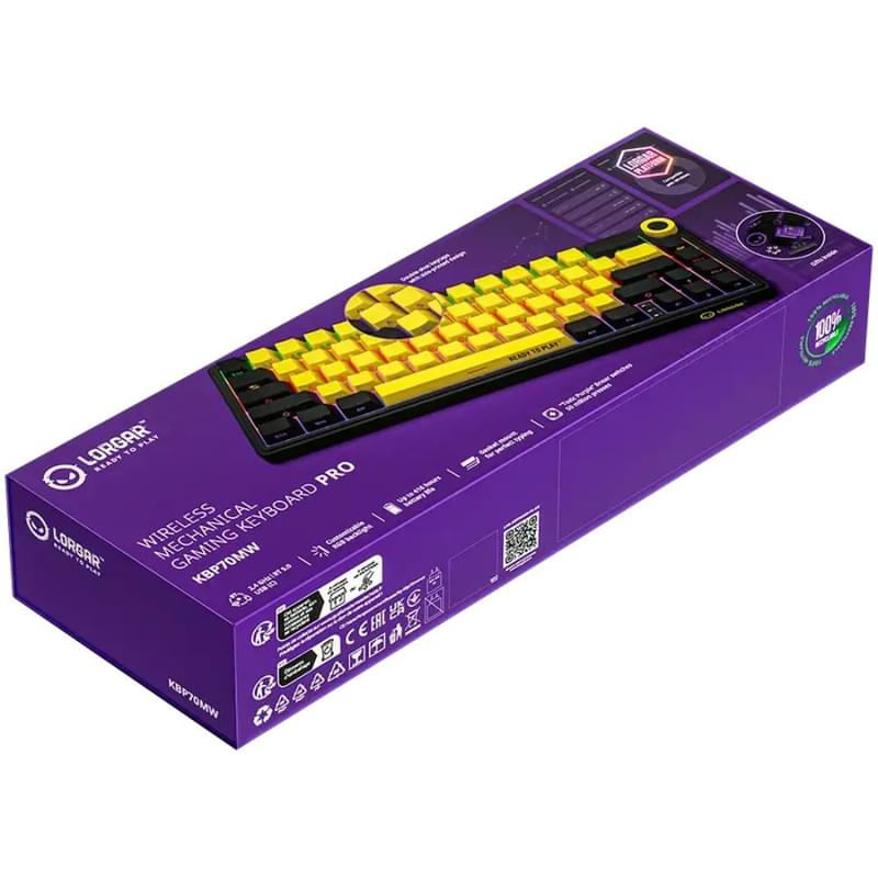 Сымсыз ойын клавиатура Lorgar Pro KBP70MW, Black/Yellow - фото #9, Technodom.kz Сымсыз ойын клавиатура Lorgar Pro KBP70MW, Black/Yellow - фото #9, Technodom.kz