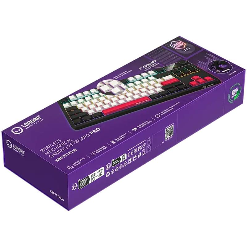 Игровая клавиатура беспроводная Lorgar Pro KBP70TKLW, Black/Red - фото #8, Technodom.kz Игровая клавиатура беспроводная Lorgar Pro KBP70TKLW, Black/Red - фото #8, Technodom.kz