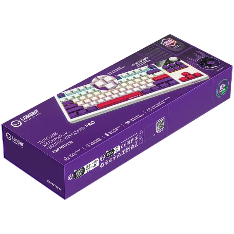 Игровая клавиатура беспроводная Lorgar Pro KBP70TKLW, White - фото #8, Technodom.kz Игровая клавиатура беспроводная Lorgar Pro KBP70TKLW, White - фото #8, Technodom.kz