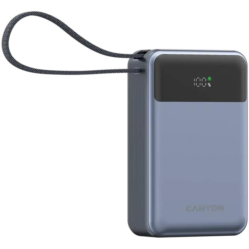 CANYON OnPower 600 сыртқы аккумуляторы, 20000mah, 65 Вт, кірістірілген кабелімен - фото #1, Technodom.kz
