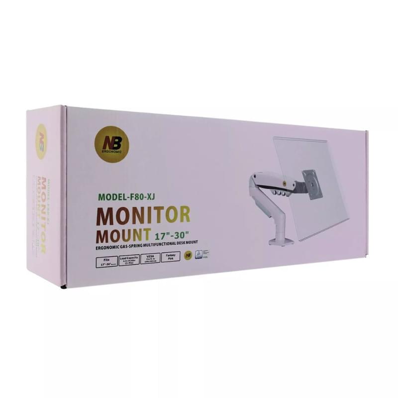 Кронштейн настольный для 1 монитора North Bayou F80-XJ 17"-30" 2-9кг VESA 100 Pink [F80-XJ Pink] - фото #3, Technodom.kz